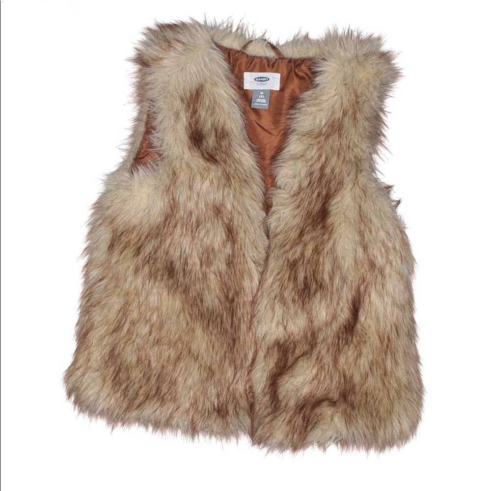 Girls Tan Fur Vest